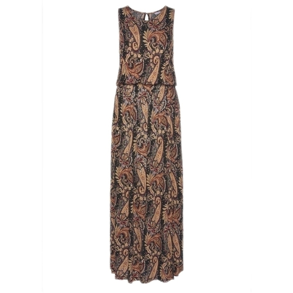 Lascana Paisley Midi Dress, Black/Tan, Women's 10 NWOT - Picture 3 of 8